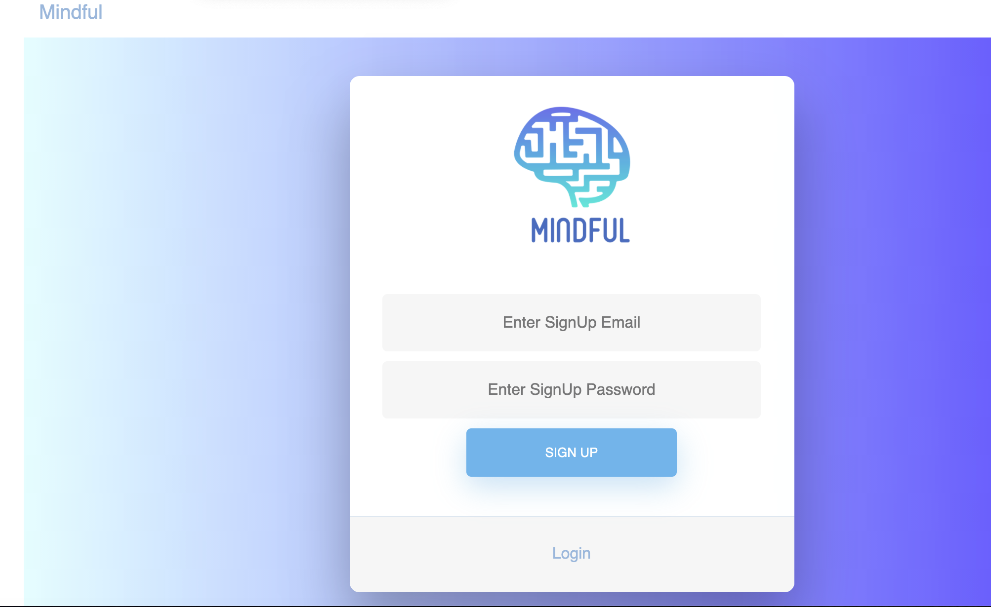 Screenshot of a login page and projects page'