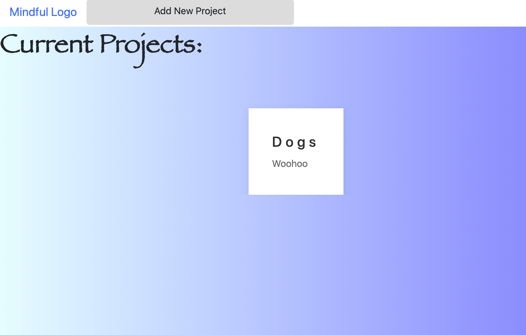 Screenshot of a login page and projects page'